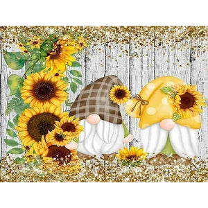 Sunflower Gnome 40*30CM (canvas) Full Round Drill Diamond Painting