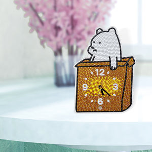 DIY Crystal Diamond Clock Art Craft Set 5D Diamond Art Mosaic Clock Cartoon Gift