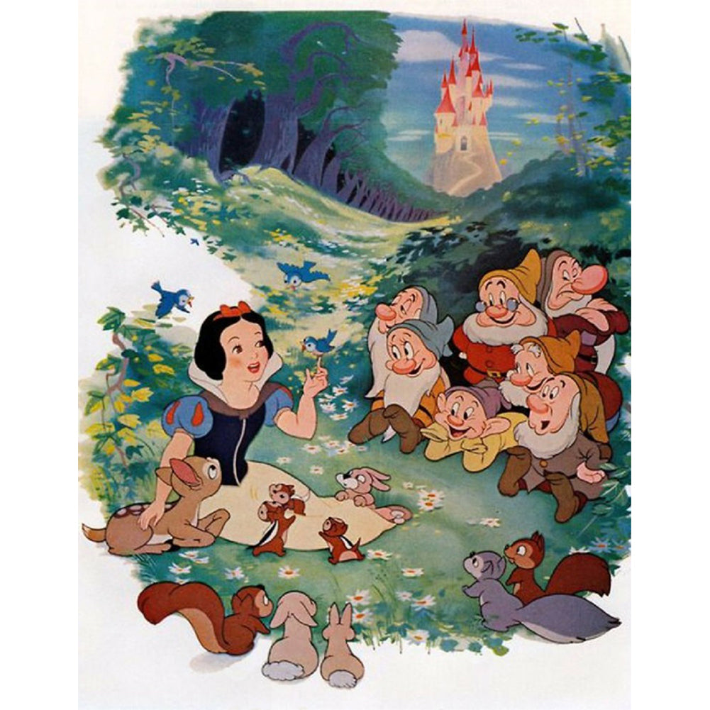 Snow White And The Dwarfs 30*40CM (canvas) Full Round Drill Diamond Painting