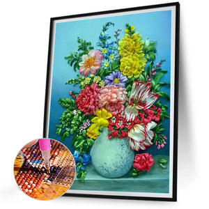 Vase Bouquet 30*40CM (canvas) Full Round Drill Diamond Painting