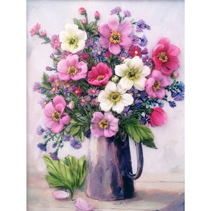 Vase Bouquet 30*40CM (canvas) Full Round Drill Diamond Painting