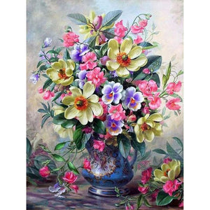 Vase Bouquet 30*40CM (canvas) Full Round Drill Diamond Painting