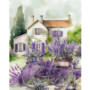 Lavender House 40*50CM (canvas) Full Square Drill Diamond Painting