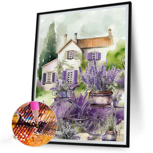 Lavender House 40*50CM (canvas) Full Square Drill Diamond Painting