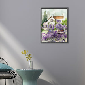 Lavender House 40*50CM (canvas) Full Square Drill Diamond Painting