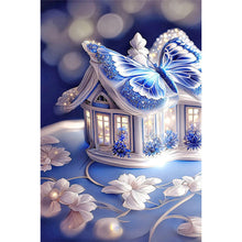 Load image into Gallery viewer, Blue Butterfly House 20*30CM (canvas) Full Square Drill Diamond Painting
