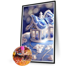 Load image into Gallery viewer, Blue Butterfly House 20*30CM (canvas) Full Square Drill Diamond Painting
