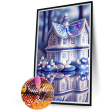 Load image into Gallery viewer, Blue Butterfly House 20*30CM (canvas) Full Square Drill Diamond Painting
