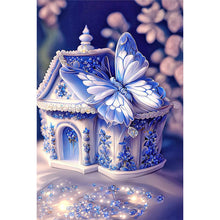 Load image into Gallery viewer, Blue Butterfly House 20*30CM (canvas) Full Square Drill Diamond Painting
