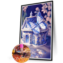 Load image into Gallery viewer, Blue Butterfly House 20*30CM (canvas) Full Square Drill Diamond Painting
