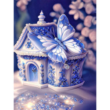 Load image into Gallery viewer, Blue Butterfly House 30*40CM (canvas) Full Square Drill Diamond Painting
