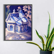 Load image into Gallery viewer, Blue Butterfly House 30*40CM (canvas) Full Square Drill Diamond Painting
