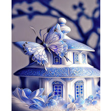 Load image into Gallery viewer, Blue Butterfly House 40*50CM (canvas) Full Square Drill Diamond Painting
