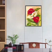 Load image into Gallery viewer, Big Red Flower 40*50CM (canvas) Full Round Drill Diamond Painting
