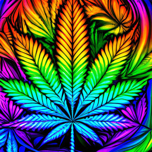 Marijuana Leaf 30*30CM (canvas) Full Round Drill Diamond Painting