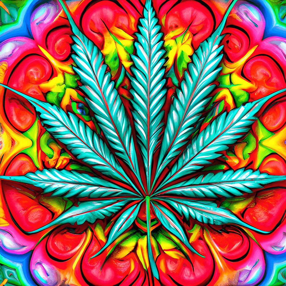 Marijuana Leaf 30*30CM (canvas) Full Round Drill Diamond Painting