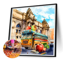 Load image into Gallery viewer, School Bus 30*30CM (canvas) Full Round Drill Diamond Painting
