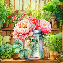 Load image into Gallery viewer, Jar Of Flowers 30*30CM (canvas) Full Round Drill Diamond Painting
