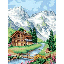 Load image into Gallery viewer, House Under Snow Mountain 30*40CM (canvas) Full Round Drill Diamond Painting
