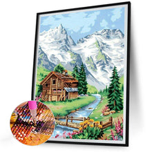 Load image into Gallery viewer, House Under Snow Mountain 30*40CM (canvas) Full Round Drill Diamond Painting
