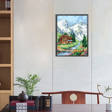 Load image into Gallery viewer, House Under Snow Mountain 30*40CM (canvas) Full Round Drill Diamond Painting
