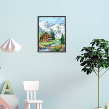 Load image into Gallery viewer, House Under Snow Mountain 30*40CM (canvas) Full Round Drill Diamond Painting
