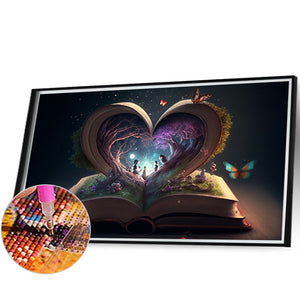 Love Book Tree Of Life 45*30CM (canvas) Full Round Drill Diamond Painting