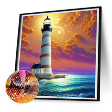 Load image into Gallery viewer, Cross Sea Lighthouse 30*30CM (canvas) Full Round Drill Diamond Painting
