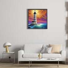 Load image into Gallery viewer, Cross Sea Lighthouse 30*30CM (canvas) Full Round Drill Diamond Painting
