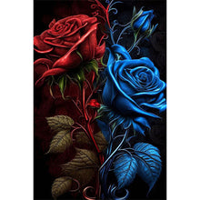 Load image into Gallery viewer, Red And Blue Roses 40*60CM (canvas) Full Round Drill Diamond Painting
