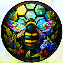 Load image into Gallery viewer, Round Plate Glass Bee 30*30CM (canvas) Full Round Drill Diamond Painting
