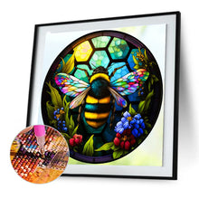 Load image into Gallery viewer, Round Plate Glass Bee 30*30CM (canvas) Full Round Drill Diamond Painting
