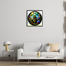 Load image into Gallery viewer, Round Plate Glass Bee 30*30CM (canvas) Full Round Drill Diamond Painting
