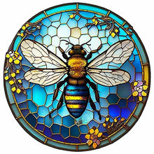 Load image into Gallery viewer, Round Plate Glass Bee 30*30CM (canvas) Full Round Drill Diamond Painting
