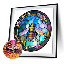 Load image into Gallery viewer, Round Plate Glass Bee 30*30CM (canvas) Full Round Drill Diamond Painting
