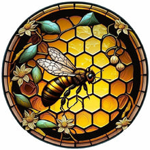 Load image into Gallery viewer, Round Plate Glass Bee 30*30CM (canvas) Full Round Drill Diamond Painting
