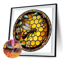 Load image into Gallery viewer, Round Plate Glass Bee 30*30CM (canvas) Full Round Drill Diamond Painting
