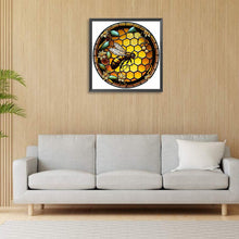 Load image into Gallery viewer, Round Plate Glass Bee 30*30CM (canvas) Full Round Drill Diamond Painting
