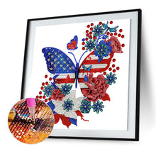 Load image into Gallery viewer, Independence Day Butterflies 30*30CM (canvas) Partial Special-Shaped Drill Diamond Painting
