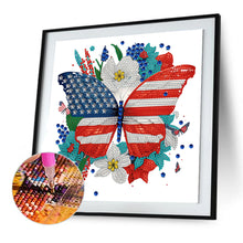 Load image into Gallery viewer, Independence Day Butterflies 30*30CM (canvas) Partial Special-Shaped Drill Diamond Painting
