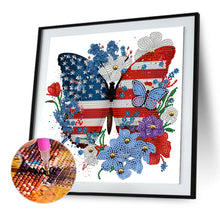 Load image into Gallery viewer, Independence Day Butterflies 30*30CM (canvas) Partial Special-Shaped Drill Diamond Painting
