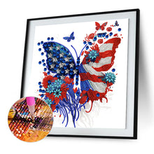 Load image into Gallery viewer, Independence Day Butterflies 30*30CM (canvas) Partial Special-Shaped Drill Diamond Painting
