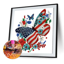 Load image into Gallery viewer, Independence Day Butterflies 30*30CM (canvas) Partial Special-Shaped Drill Diamond Painting
