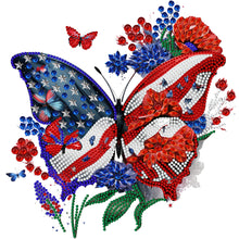 Load image into Gallery viewer, Independence Day Butterflies 30*30CM (canvas) Partial Special-Shaped Drill Diamond Painting
