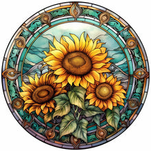 Load image into Gallery viewer, Flower Glass Painting 30*30CM (canvas) Full Round Drill Diamond Painting
