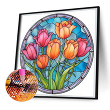 Load image into Gallery viewer, Flower Glass Painting 30*30CM (canvas) Full Round Drill Diamond Painting
