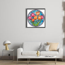 Load image into Gallery viewer, Flower Glass Painting 30*30CM (canvas) Full Round Drill Diamond Painting
