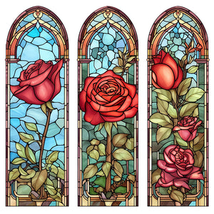 Rose Glass Painting 40*40CM (canvas) Full Round Drill Diamond Painting