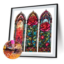 Load image into Gallery viewer, Rose Glass Painting 40*40CM (canvas) Full Round Drill Diamond Painting
