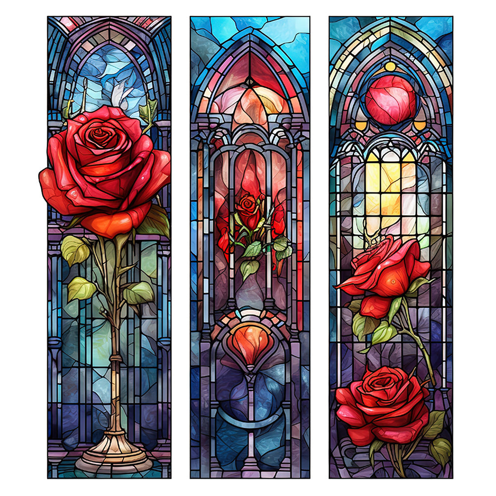 Rose Glass Painting 40*40CM (canvas) Full Round Drill Diamond Painting